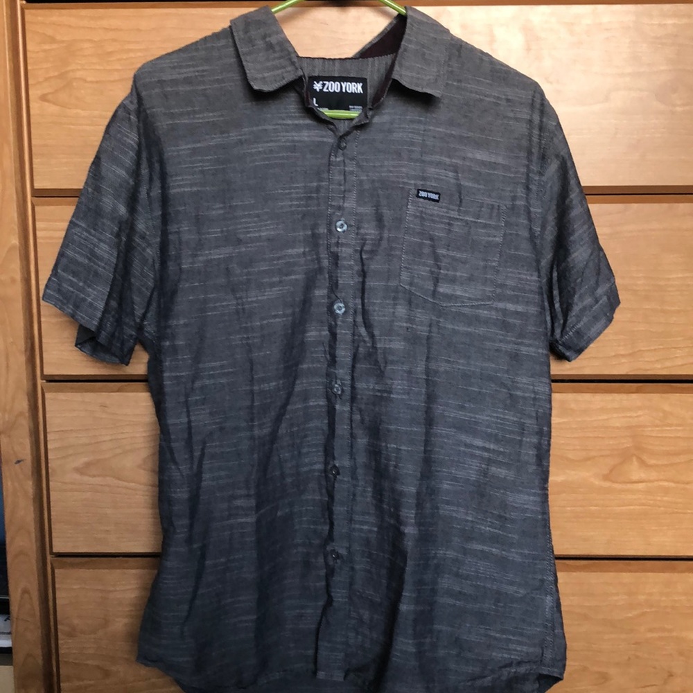 Gray Zoo York Large Button-Down Short Sleeve